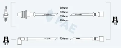 Directo De Fábrica Juego de cables de encendido FAE 83380 FAE 83.380